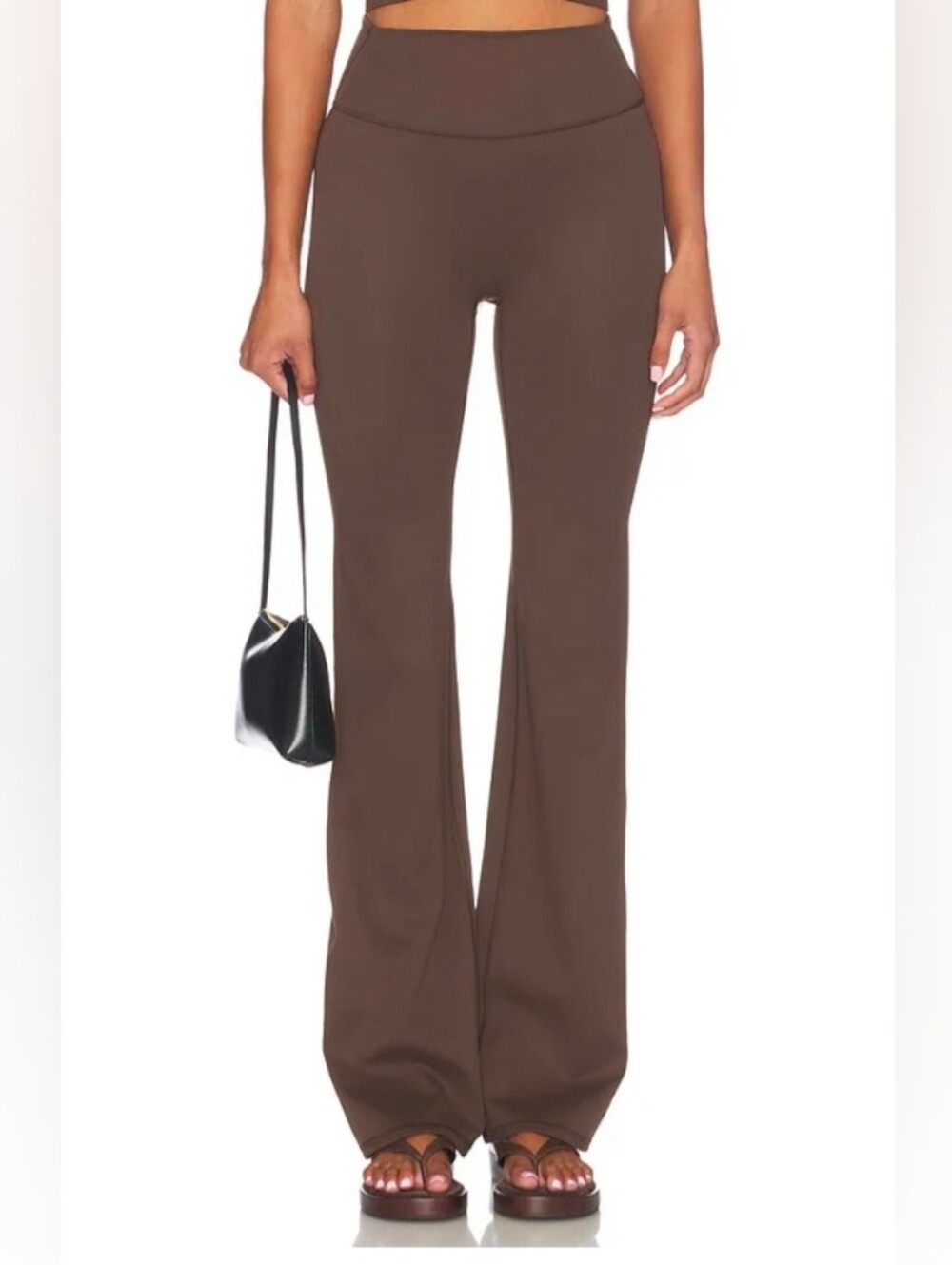 NIKE-SKIMS High-Rise Flared Knit Pants - Brown - Picture 2 of 4